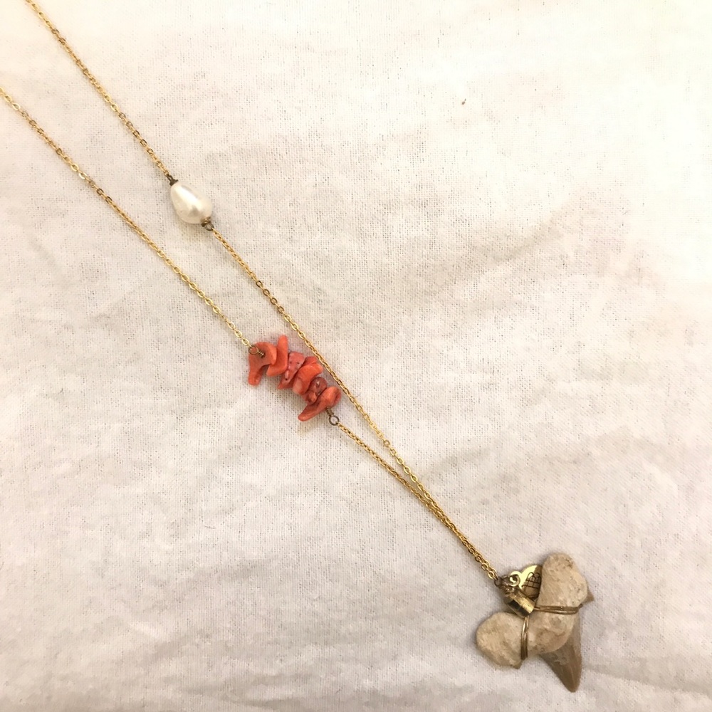 Bourbon and Bowties Shark Tooth Necklace